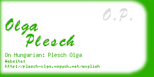 olga plesch business card